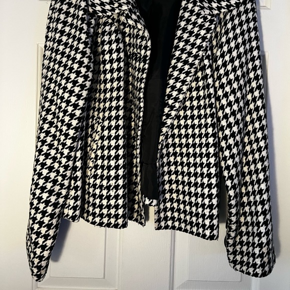 Massimo short swing jacket, black & white Houndstooth pattern, Sz 16W/18W - Picture 3 of 14